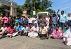 திருச்சியில் இளம்பெண் எரித்து கொலை உடலை வாங்க மறுத்து உறவினர்கள் மற்றும் கட்சியினர் திருச்சி அரசு மருத்துவமனை முன்பு சாலை மறியல் போராட்டத்தில் ஈடுபட்டு வருவதால் பரபரப்பு