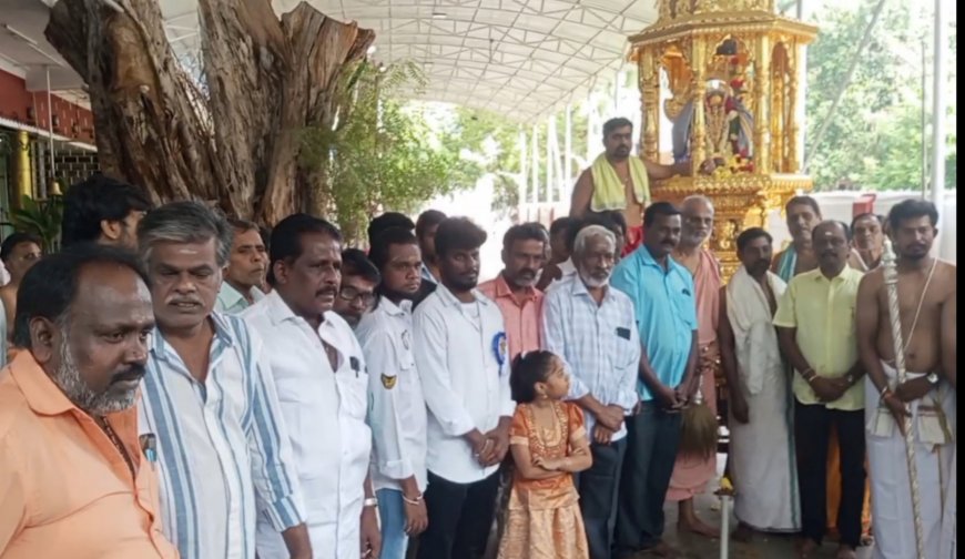 *சூப்பர் ஸ்டார் ரஜினிகாந்தின் 75 ஆவது பிறந்த நாளை முன்னிட்டு ஸ்ரீரங்கம் ராகவேந்திரா கோவிலில் ரசிகர்கள் தங்க தேர் இழுத்து வழிபட்டனர்- ரசிகர்களை ரஜினி சந்திக்க வேண்டும் என ரஜினி ரசிகர்கள் கோரிக்கை*