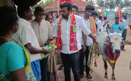 *திருவெறும்பூர் தொகுதியில் தனது பிரச்சாரத்தை துவங்கிய நாம் தமிழர் கட்சியின் வேட்பாளர் ஜல்லிக்கட்டு ராஜேஷ், அமைச்சர் அன்பில் மகேஷ் பொய்யாமொழிக்கு சவால் விடுத்தார்*