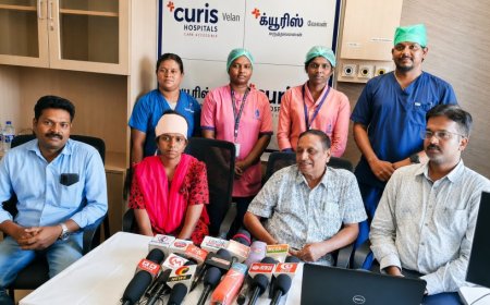 *திருச்சியில் 33 வயது பெண்ணின் மூளையிலிருந்து டென்னிஸ் பந்து அளவு கட்டியை அகற்றி கியூரிஸ் வேலன் மருத்துவமனை சாதனை!- பெண்ணிற்கு புது வாழ்வை அளித்த மருத்துவமனைக்கு குவியும் பாராட்டுகள்*